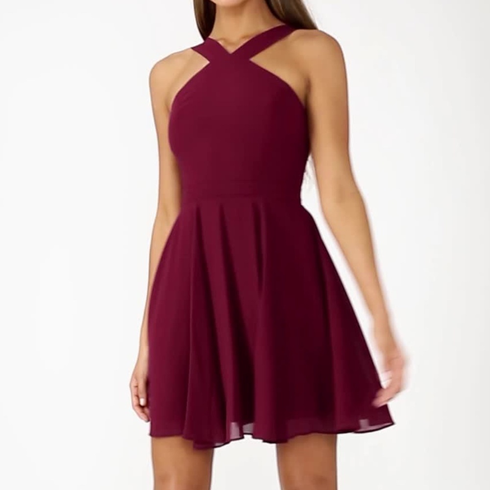 Burgundy Party Dress